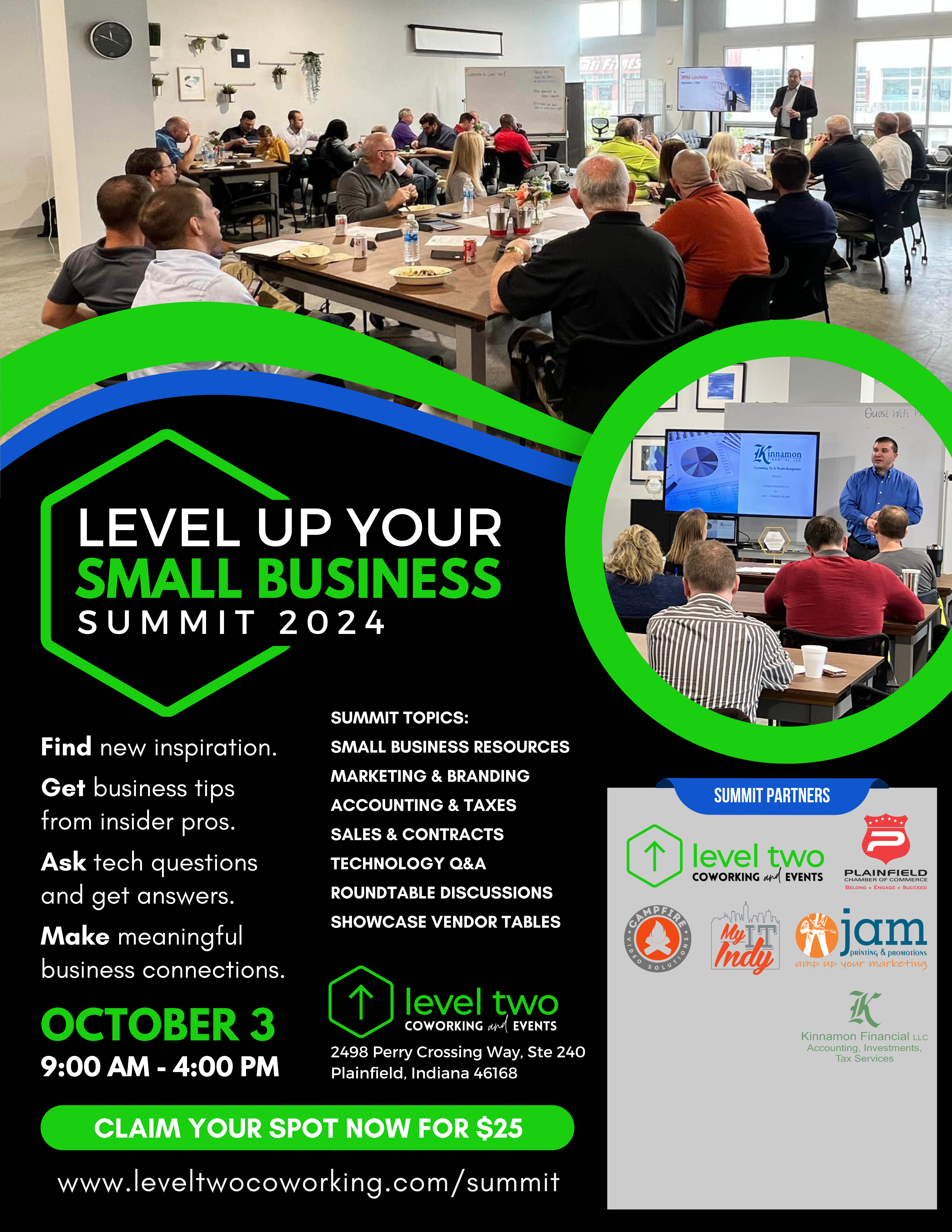 Level Up Your Small Business Summit 2024 Event Flyer